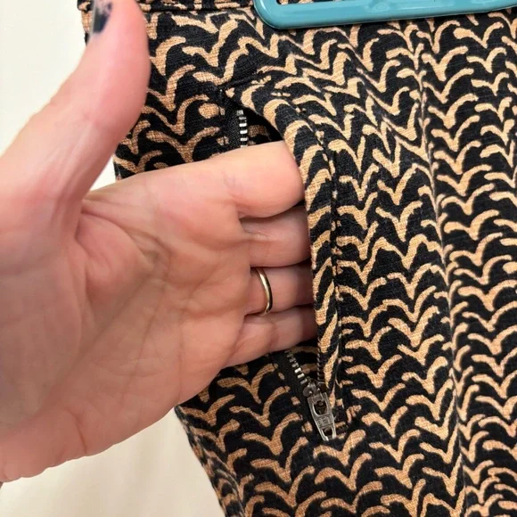 Anthropologie Cartonnier Black Brown Pants Size 8 Motif Ankle Spring Preppy - Picture 3 of 14